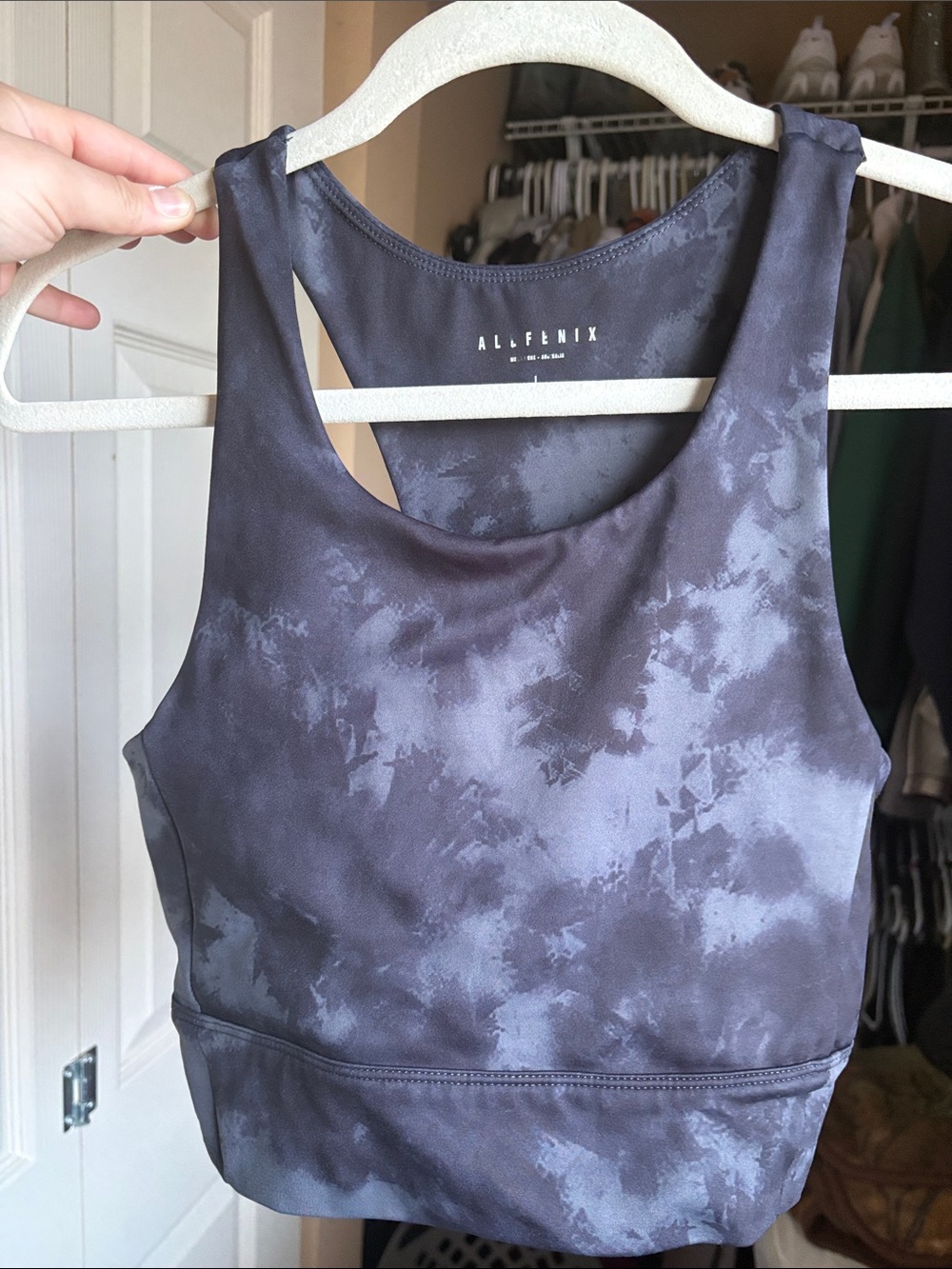 All Fenix Women's Charcoal Tie-Dye Sports Bralette
